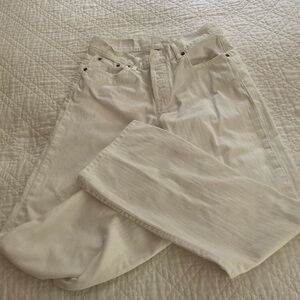 Lucky Brand white jeans, button fly